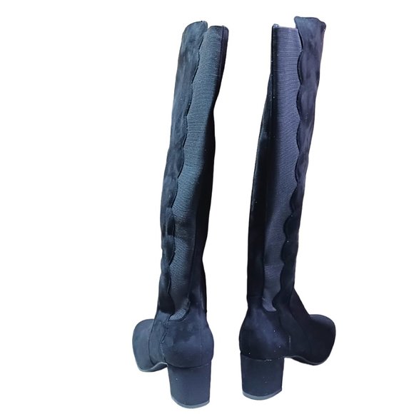 * NWOT EY Boutique black suede look Boots Size 10 - Picture 5 of 6